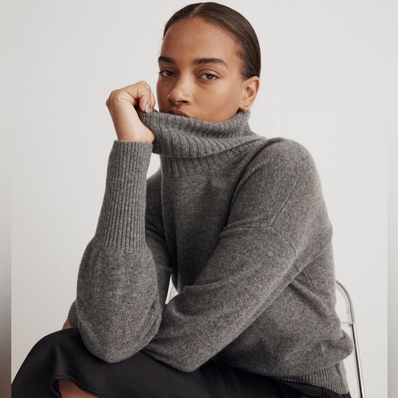 Madewell Sweaters - Madewell (Re)sponsible Cashmere Turtleneck Sweater Gray Size S
